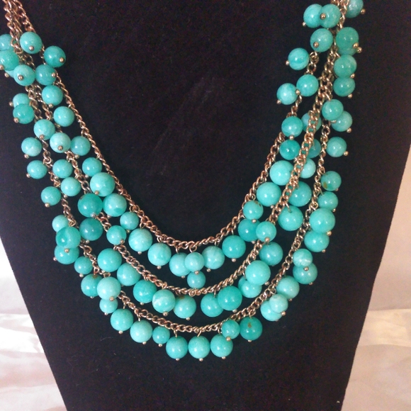 Aqua Beaded Necklace - Picture 3 of 3